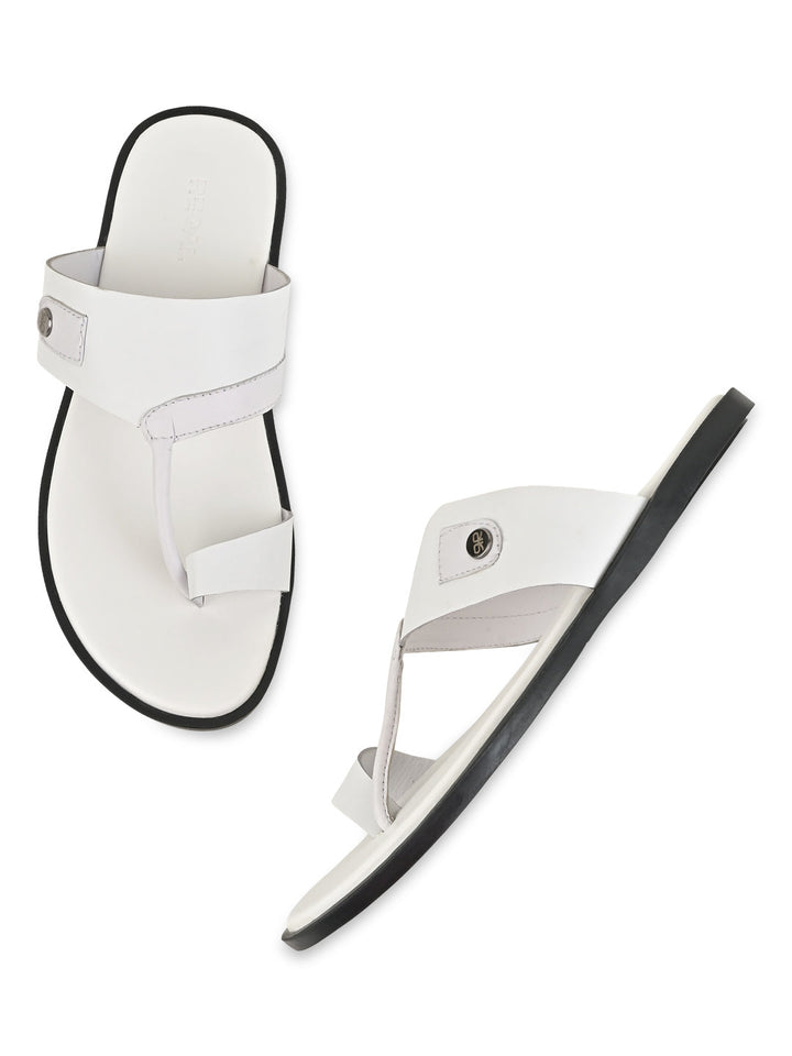 Regal White Men Leather Sandals