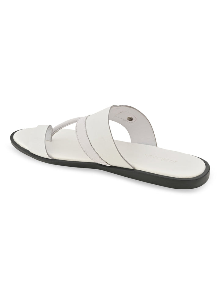 Regal White Men Leather Sandals