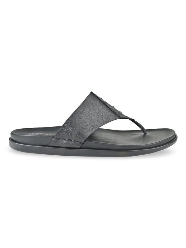 Regal Black Men Leather Sandals