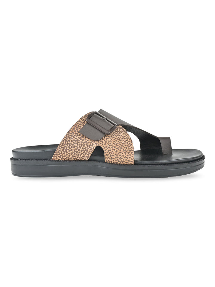 Regal Brown Men Casual One Toe Leather Sandals