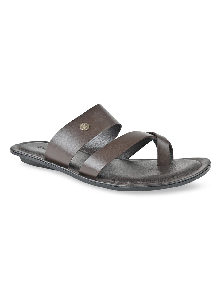 Regal Maroon Men Casual Leather Sandals