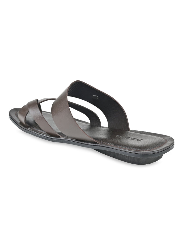 Regal Maroon Men Casual Leather Sandals