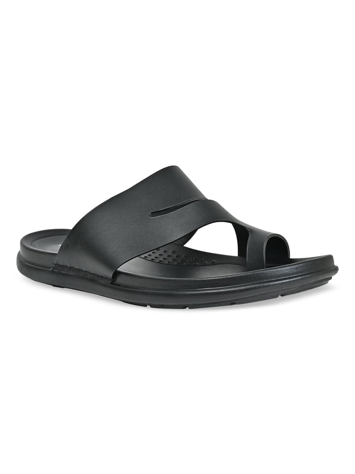 Regal Black Men Casual Leather Sandals
