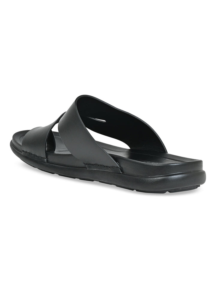 Regal Black Men Casual Leather Sandals