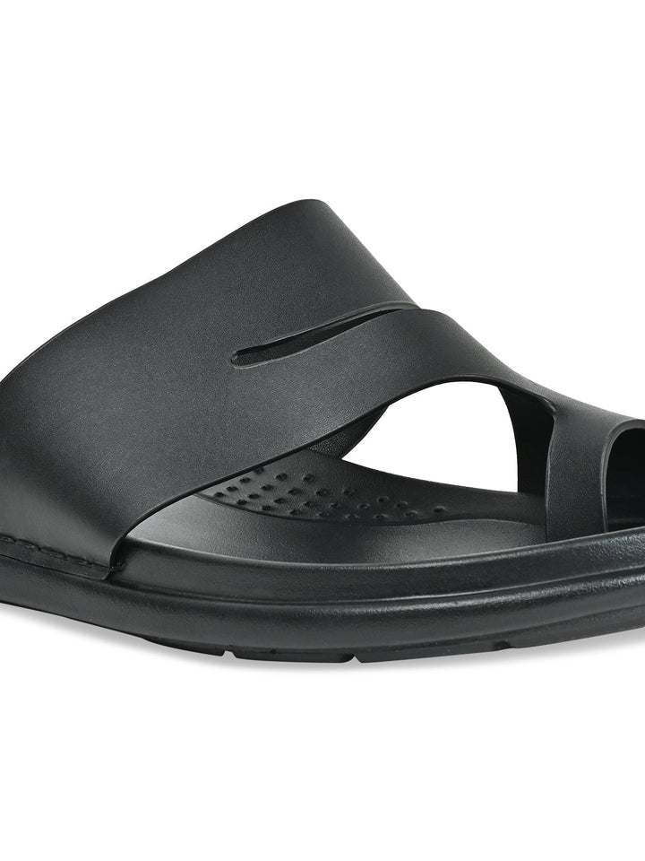 Regal Black Men Casual Leather Sandals