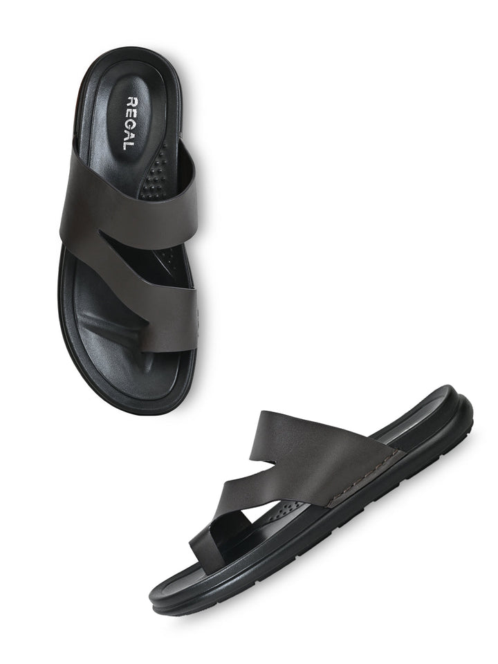 Regal Brown Men Casual Leather Sandals