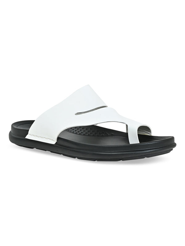 Regal White Men Casual Leather Sandals