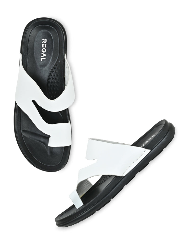 Regal White Men Casual Leather Sandals