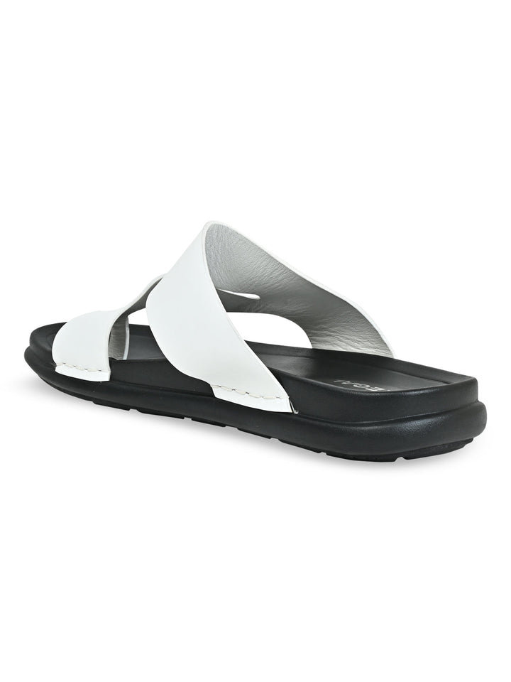 Regal White Men Casual Leather Sandals