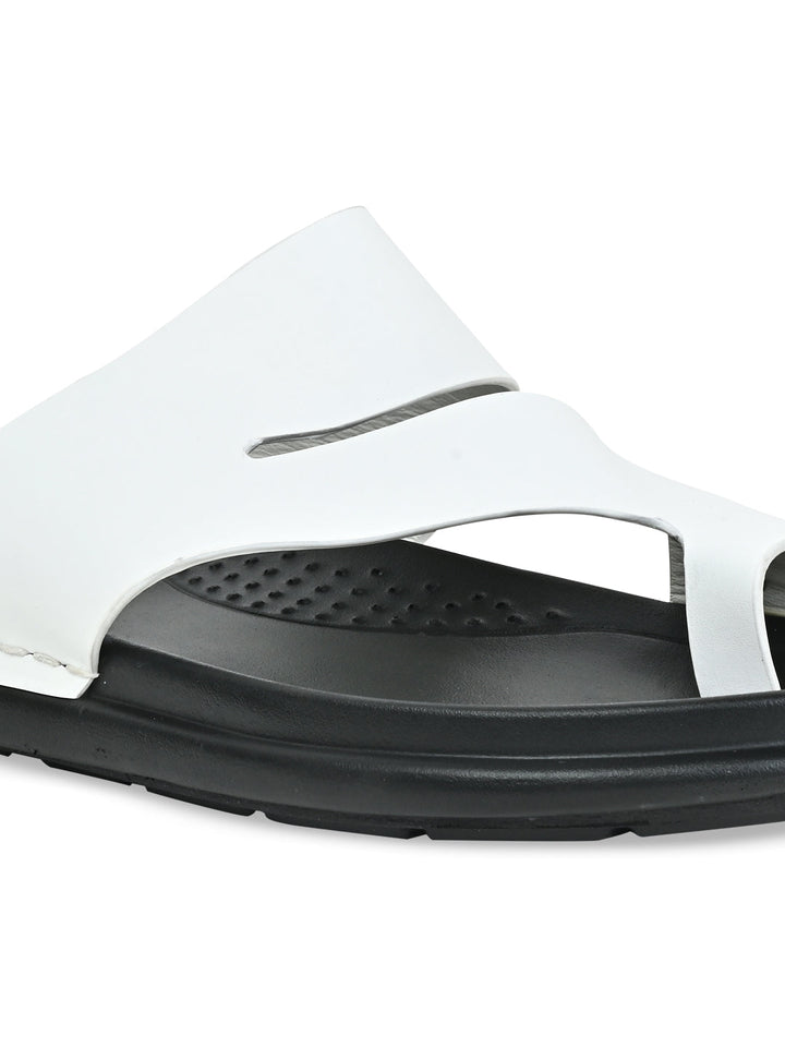 Regal White Men Casual Leather Sandals