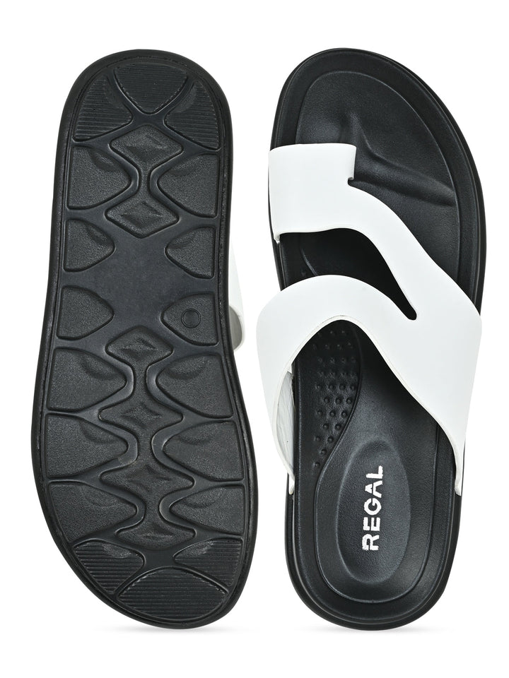 Regal White Men Casual Leather Sandals