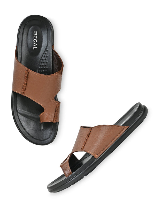 Regal Tan Men Casual Leather Sandals
