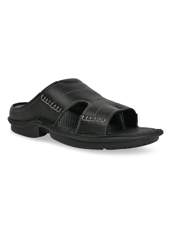 Regal Black Men Leather Sandals