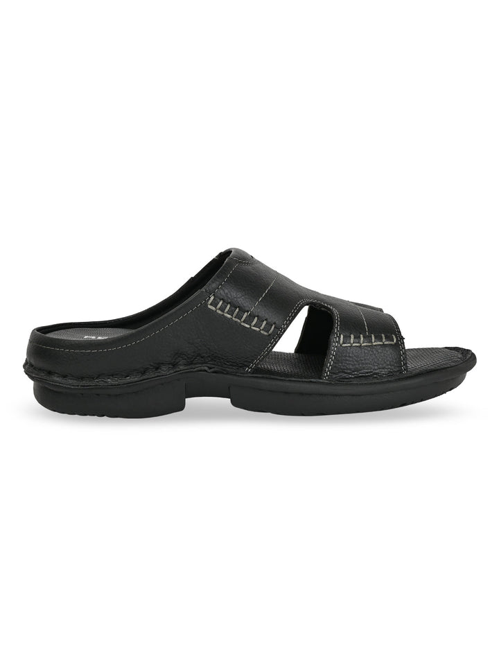 Regal Black Men Leather Sandals