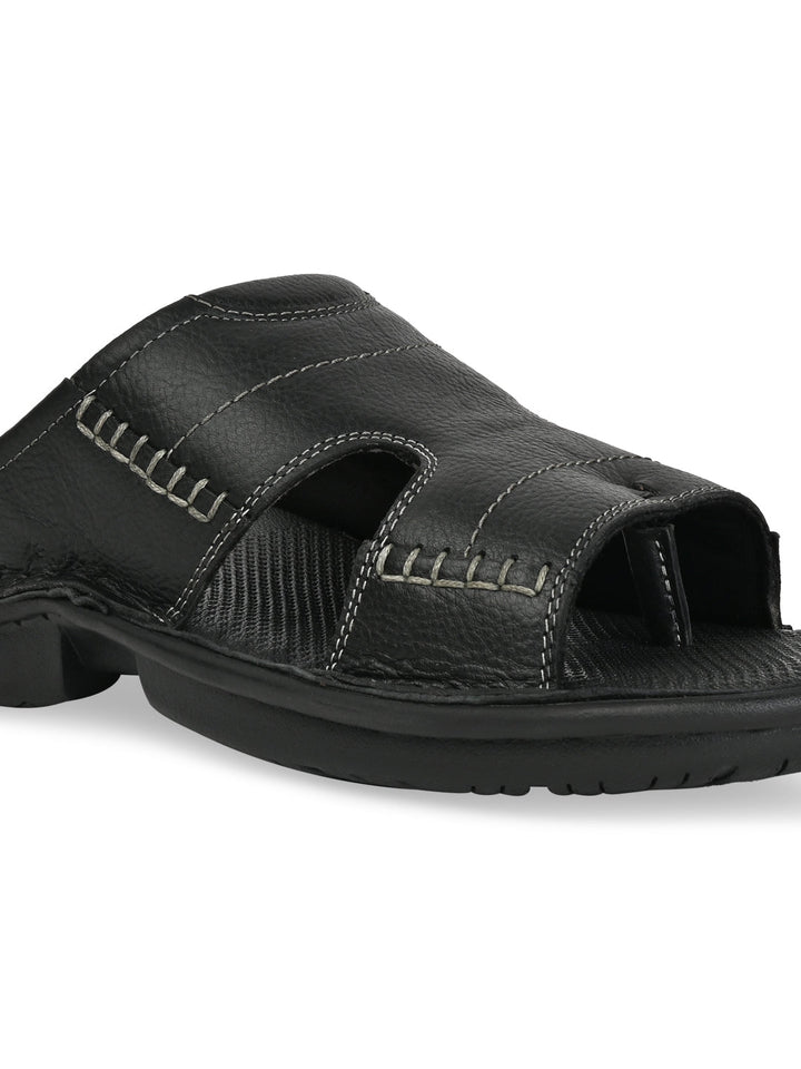 Regal Black Men Leather Sandals