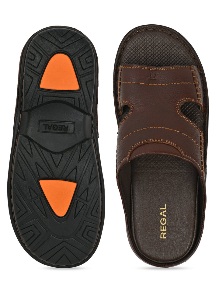 Regal Brown Men Leather Sandals