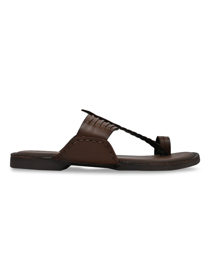 Regal Brown Men Ethnic Kolhapuri Sandals