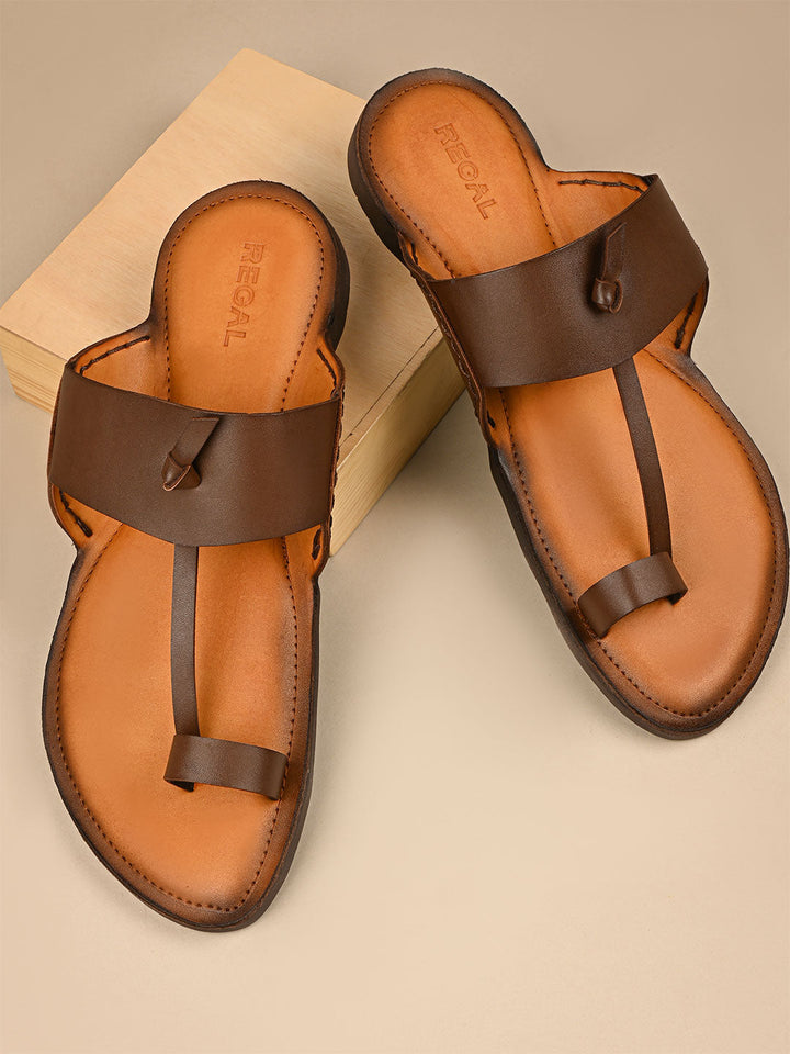 Regal Brown Men Ethnic Kolhapuri Sandals