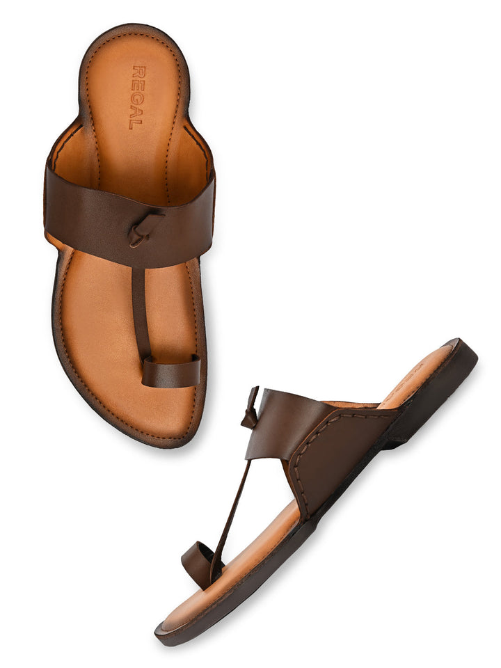 Regal Brown Men Ethnic Kolhapuri Sandals