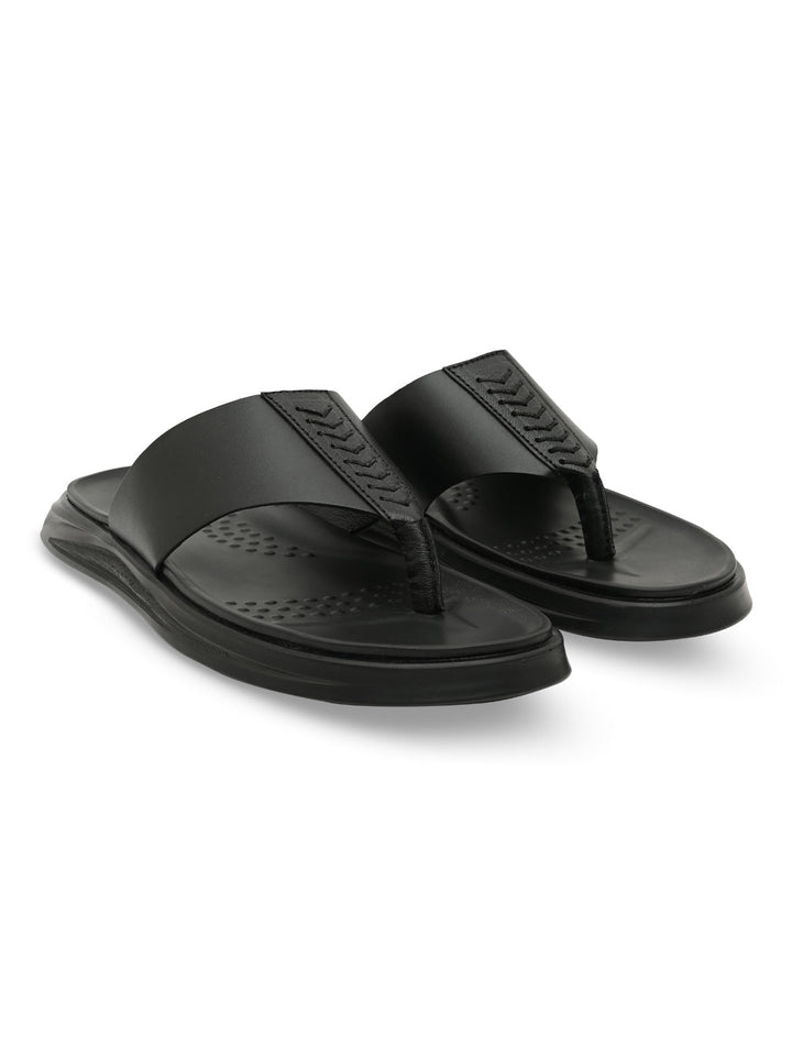 Regal Black Men Casual Leather Sandals