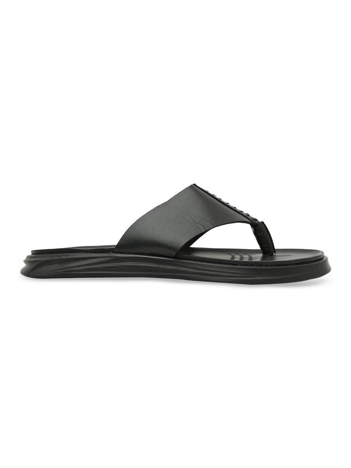 Regal Black Men Casual Leather Sandals