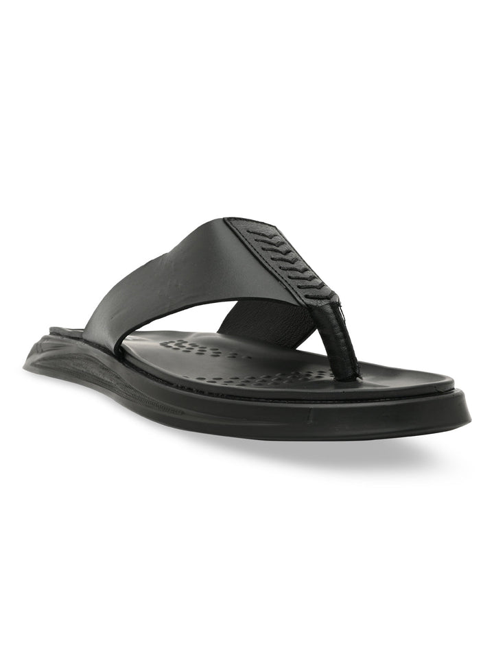 Regal Black Men Casual Leather Sandals