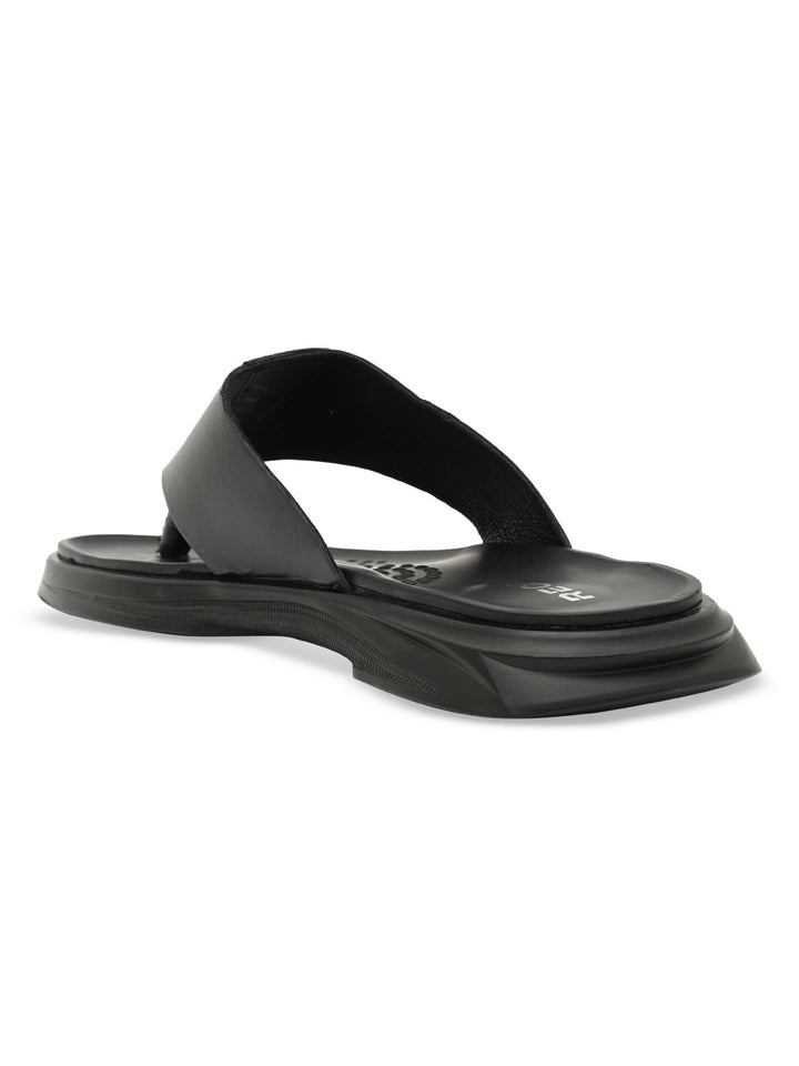 Regal Black Men Casual Leather Sandals