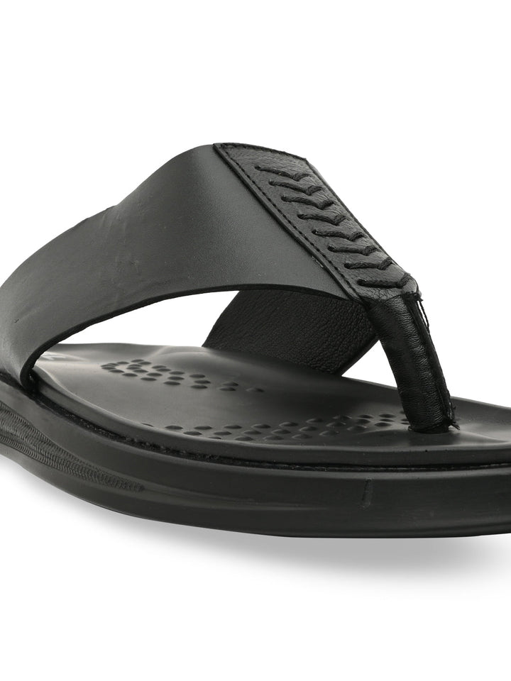 Regal Black Men Casual Leather Sandals