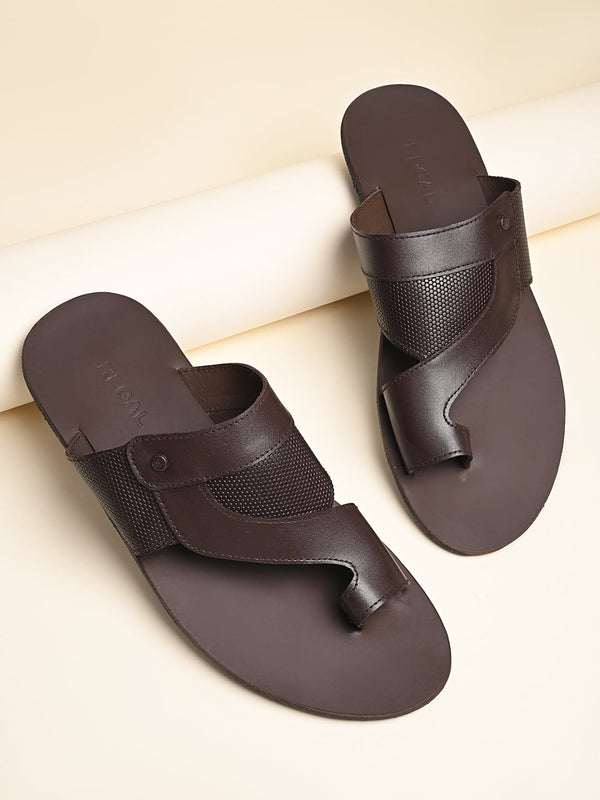 Regal Brown Men Casual One Toe Sandals