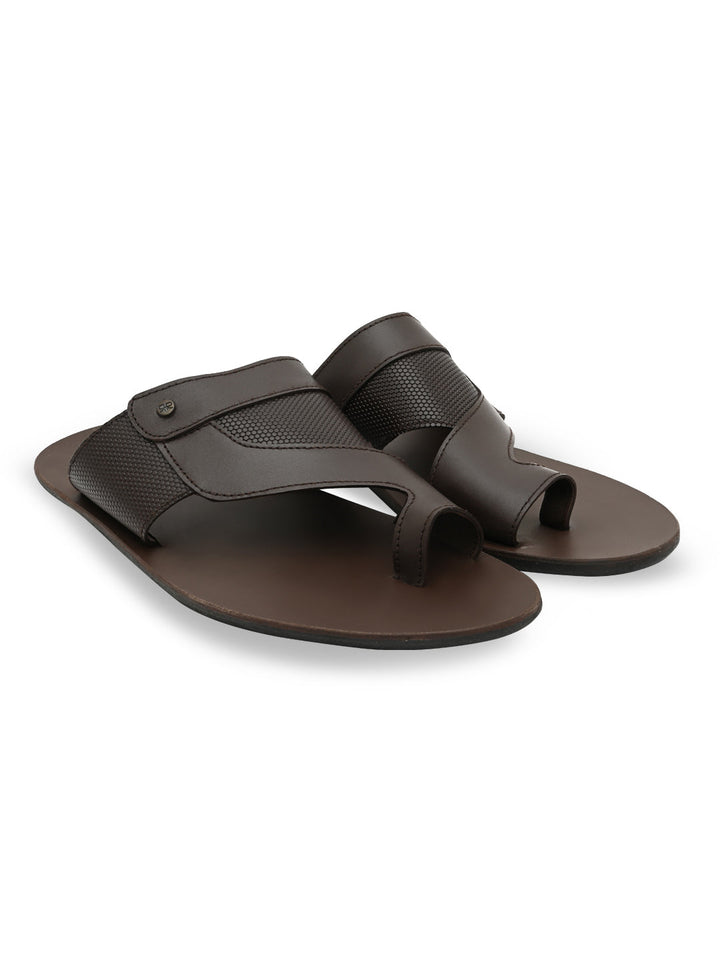 Regal Brown Men Casual One Toe Sandals