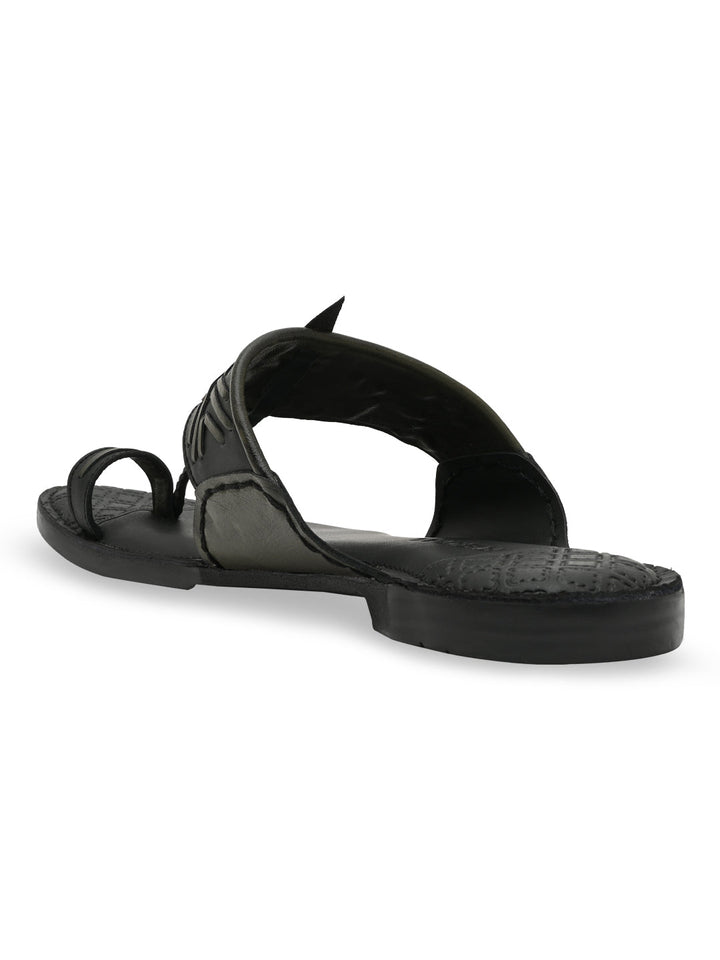 Regal Black Men Casual Kolhapuris