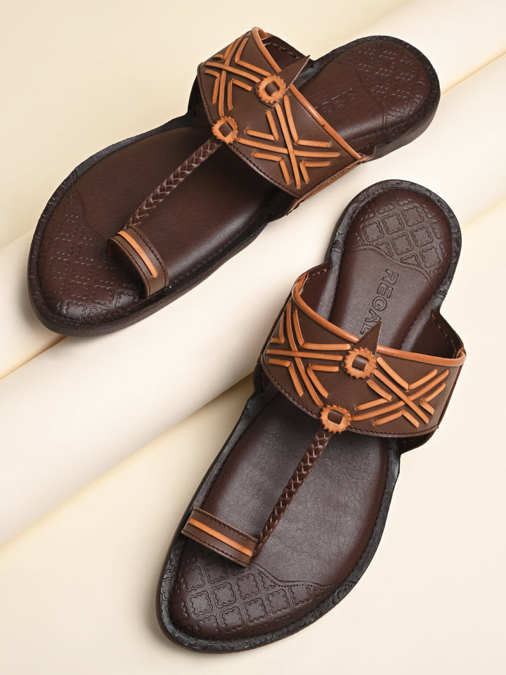 Regal Brown Men Casual Kolhapuris