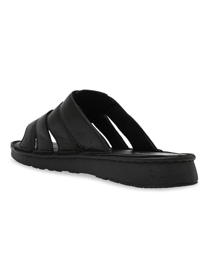 Regal Black Mens Casual Leather Sandals