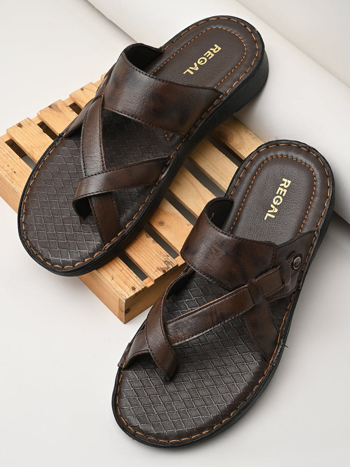 Regal Brown Mens Casual Leather Sandals