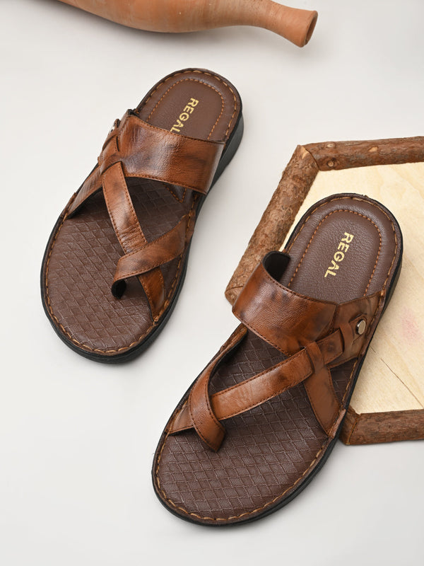 Regal Tan Mens Casual Leather Sandals
