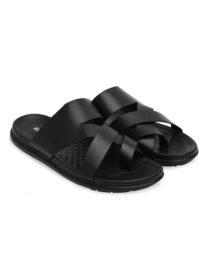 Regal Black Mens Casual Leather Sandals