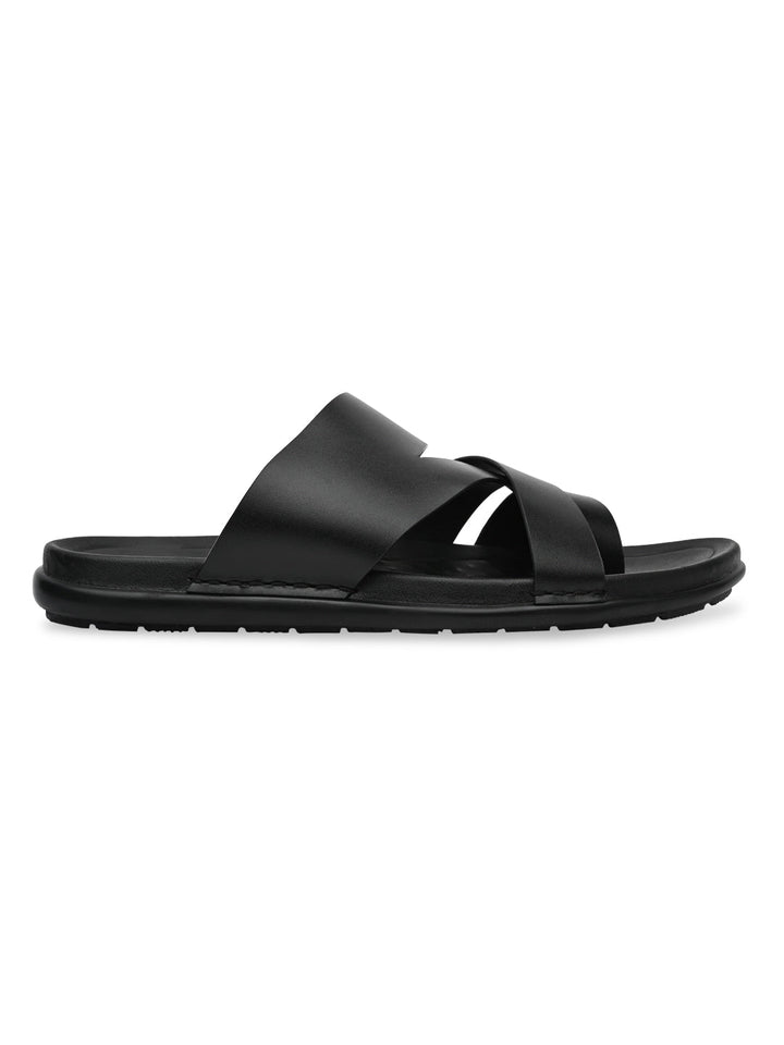 Regal Black Mens Casual Leather Sandals