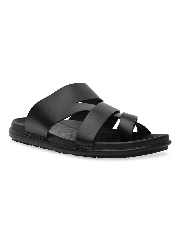 Regal Black Mens Casual Leather Sandals