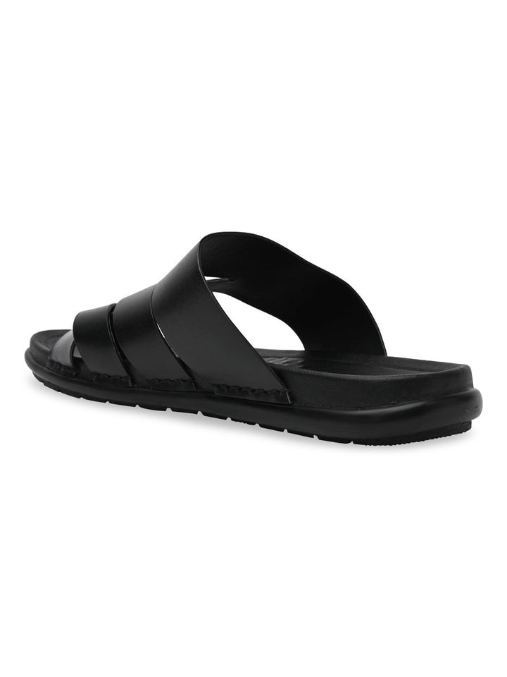 Regal Black Mens Casual Leather Sandals
