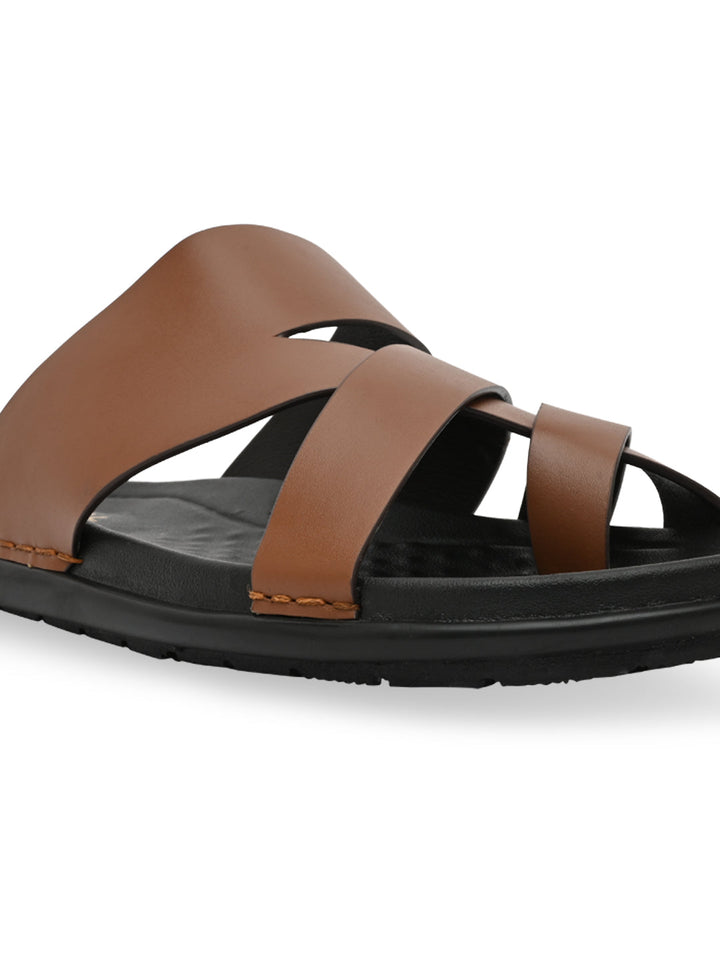 Regal Dark Tan Mens Casual Leather Sandals