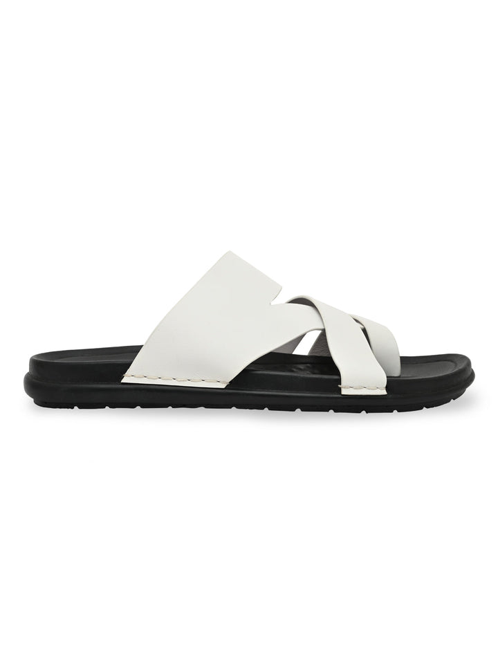 Regal White Mens Casual Leather Sandals
