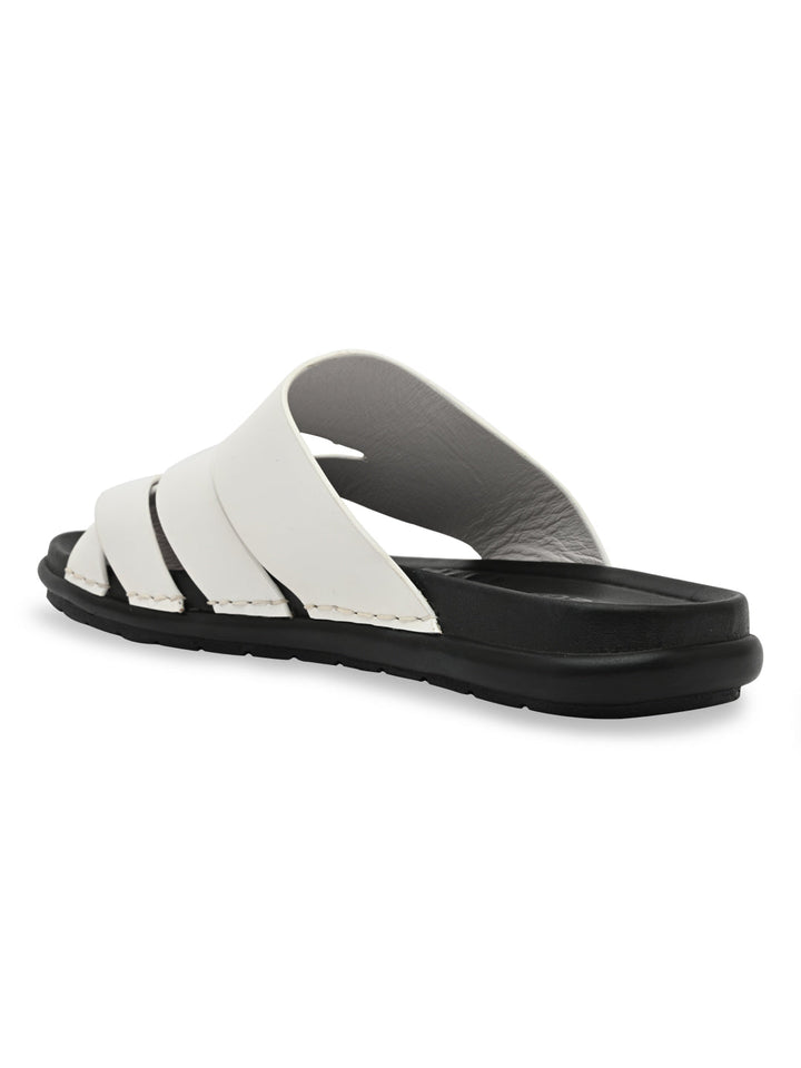 Regal White Mens Casual Leather Sandals