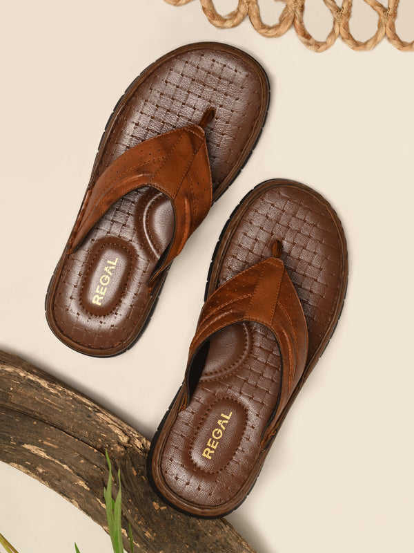 Regal Tan Men Casual Leather Sandals