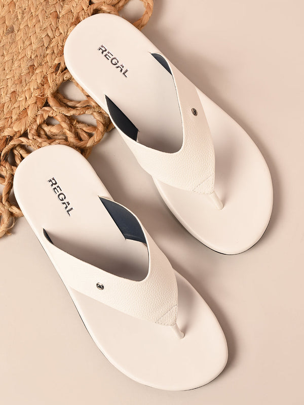 Regal White Men Classic Leather Sandals