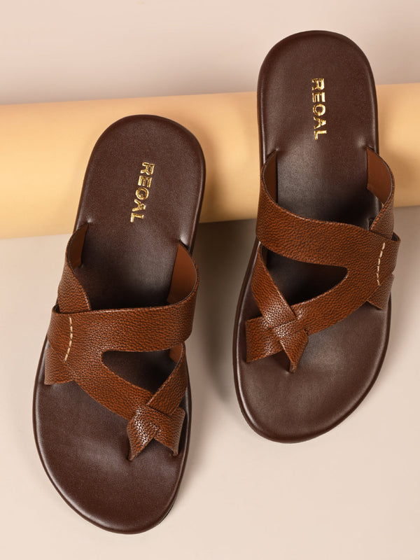 Regal Tan Men Leather Sandals