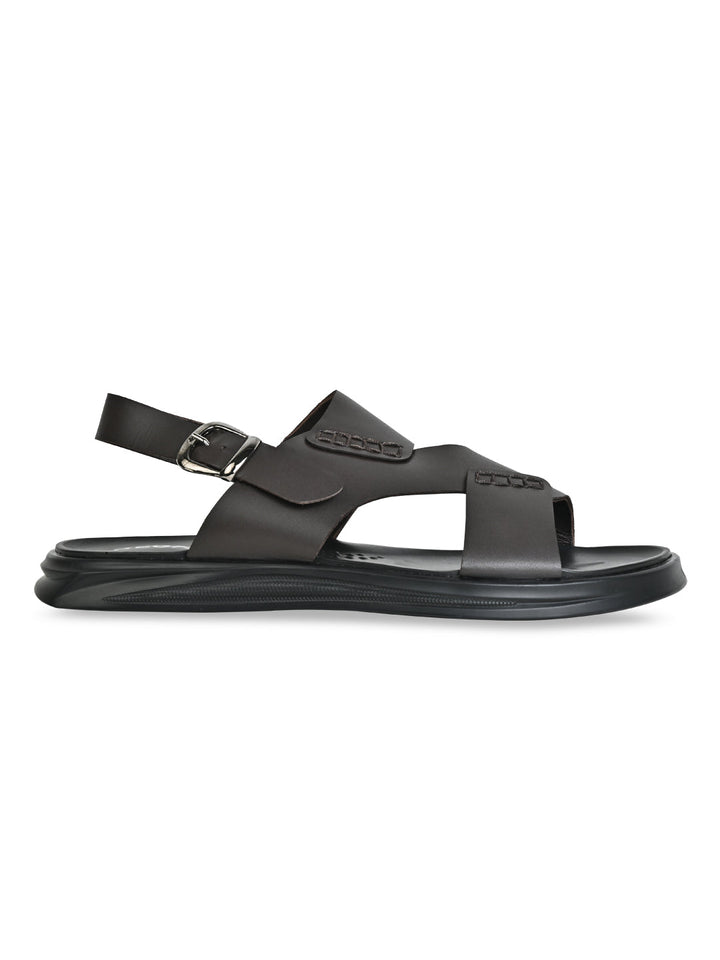 Regal Brown Men Casual Leather Back Strap Sandals