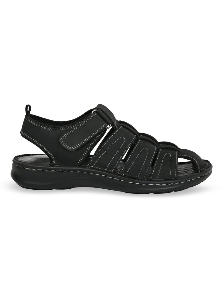 Regal Black Men Fishermen Sandals