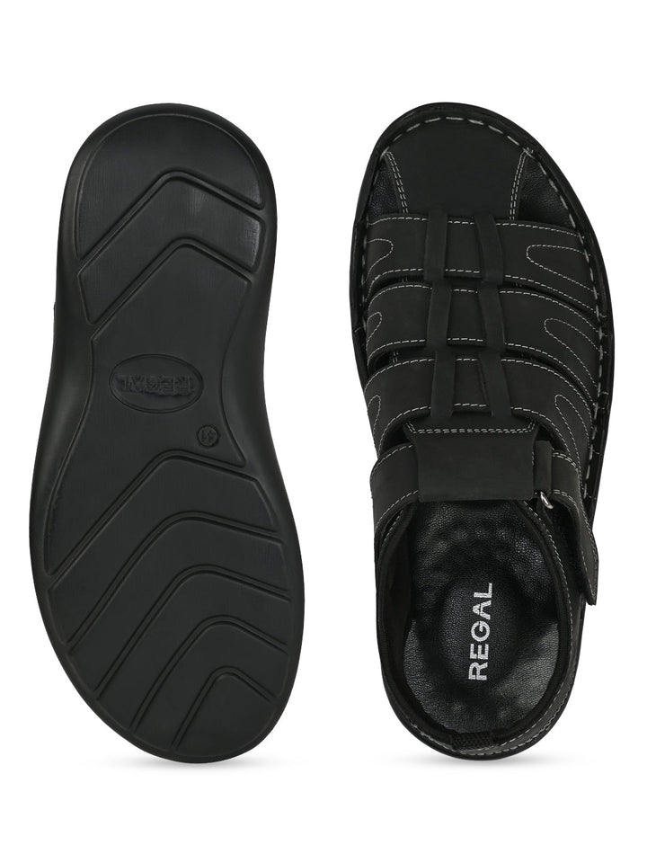 Regal Black Men Fishermen Sandals