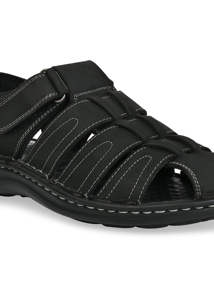Regal Black Men Fishermen Sandals