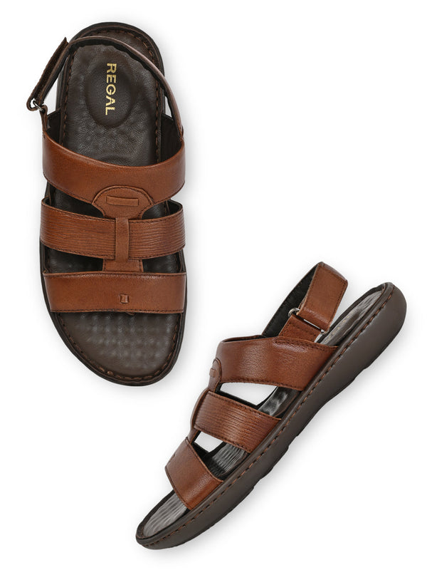 Regal Tan Men Comfort Leather Sandals